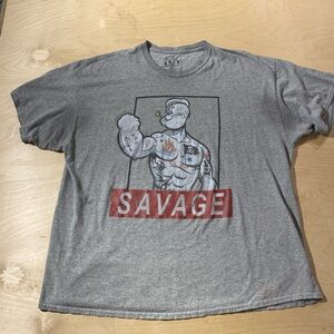 2015 Popeye Gray Savage Graphic Tee 2XL (NO)